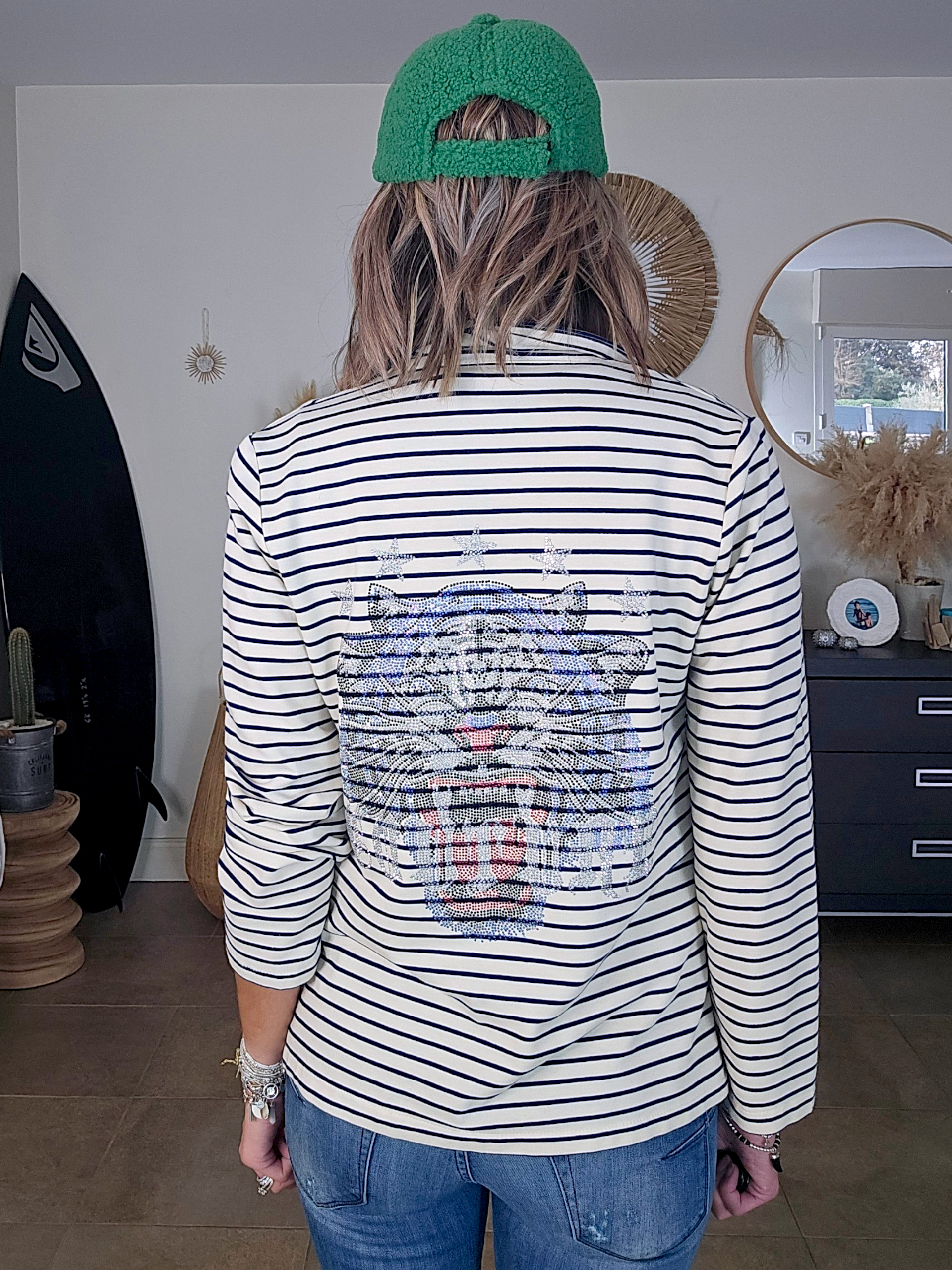 Veste marinière à tigre à sequins - 𝐌𝐚𝐫𝐢𝐧𝐚𝟒𝟒𝐟𝐚𝐦𝐢𝐥𝐲