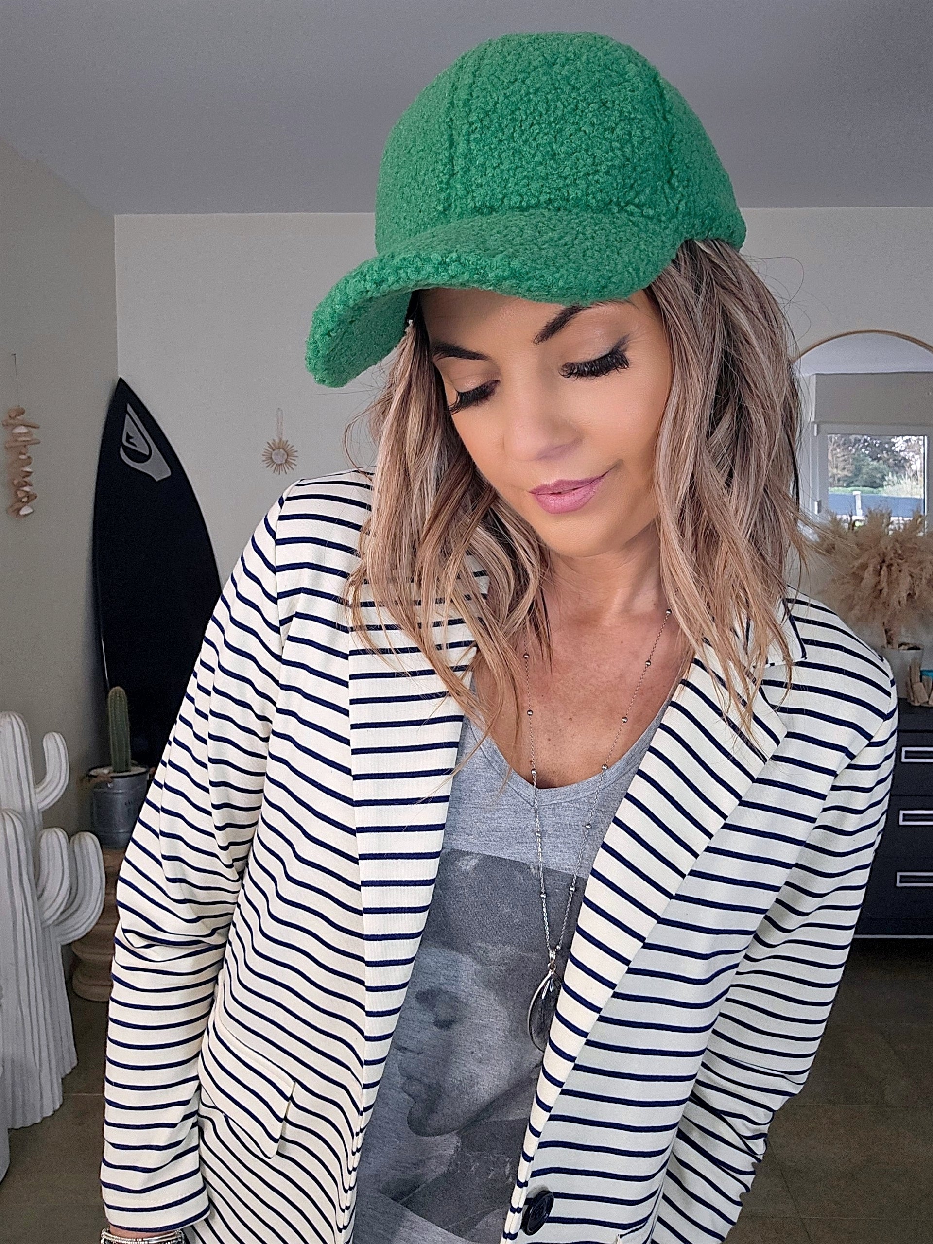 Casquette bouclette verte - 𝐌𝐚𝐫𝐢𝐧𝐚𝟒𝟒𝐟𝐚𝐦𝐢𝐥𝐲