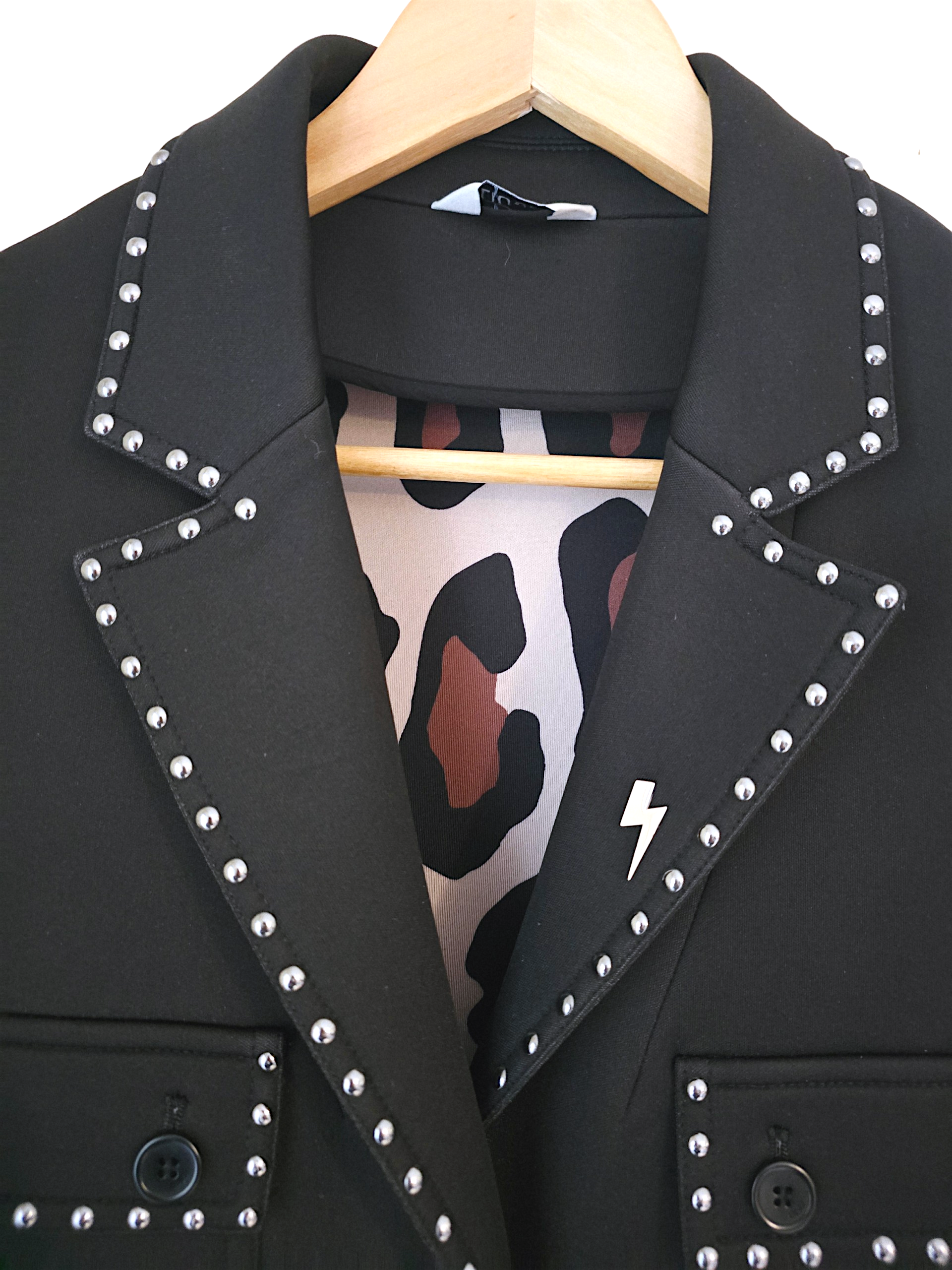 Manteau noir à clous mi-saison - 𝐌𝐚𝐫𝐢𝐧𝐚𝟒𝟒𝐟𝐚𝐦𝐢𝐥𝐲