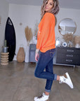 Pull orange fluo bohème - 𝐌𝐚𝐫𝐢𝐧𝐚𝟒𝟒𝐟𝐚𝐦𝐢𝐥𝐲