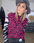 Pull chaud à imprimé léopard rose fuchsia - 𝐌𝐚𝐫𝐢𝐧𝐚𝟒𝟒𝐟𝐚𝐦𝐢𝐥𝐲