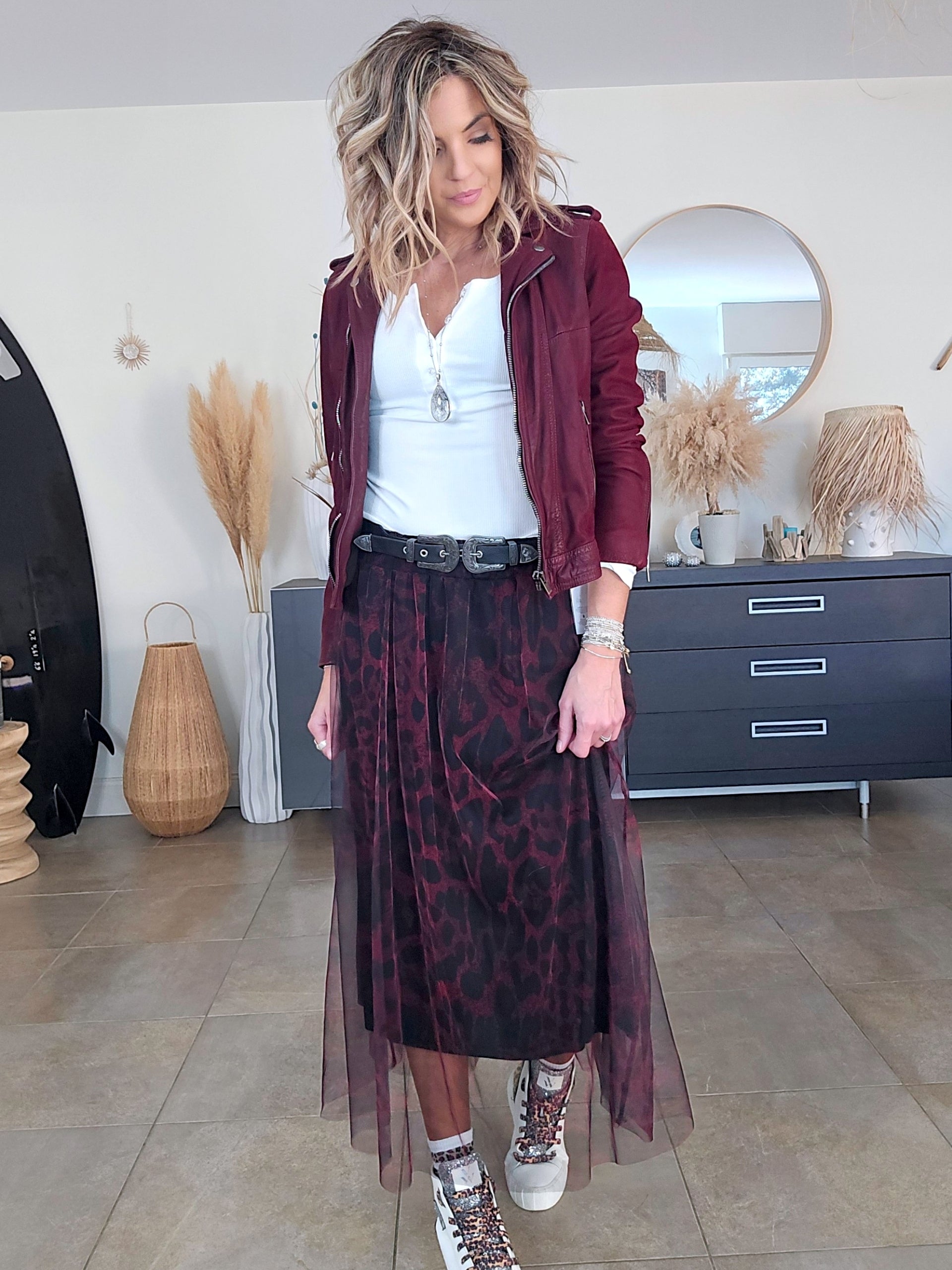 Perfecto aubergine 100% cuir - 𝐌𝐚𝐫𝐢𝐧𝐚𝟒𝟒𝐟𝐚𝐦𝐢𝐥𝐲