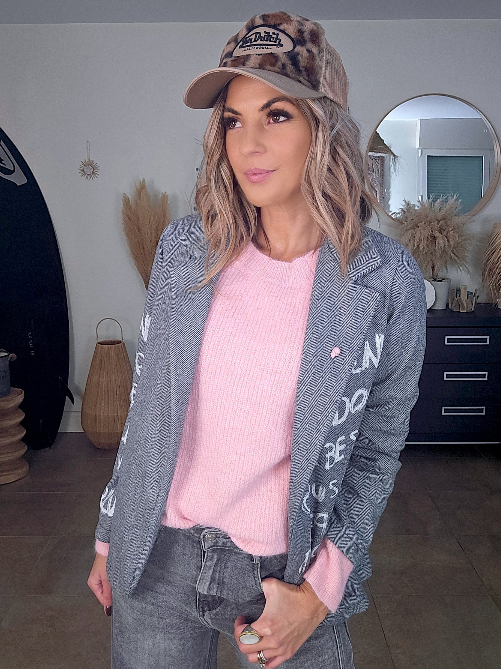 Veste à chevrons &amp; tags + pin's skull rose - 𝐌𝐚𝐫𝐢𝐧𝐚𝟒𝟒𝐟𝐚𝐦𝐢𝐥𝐲