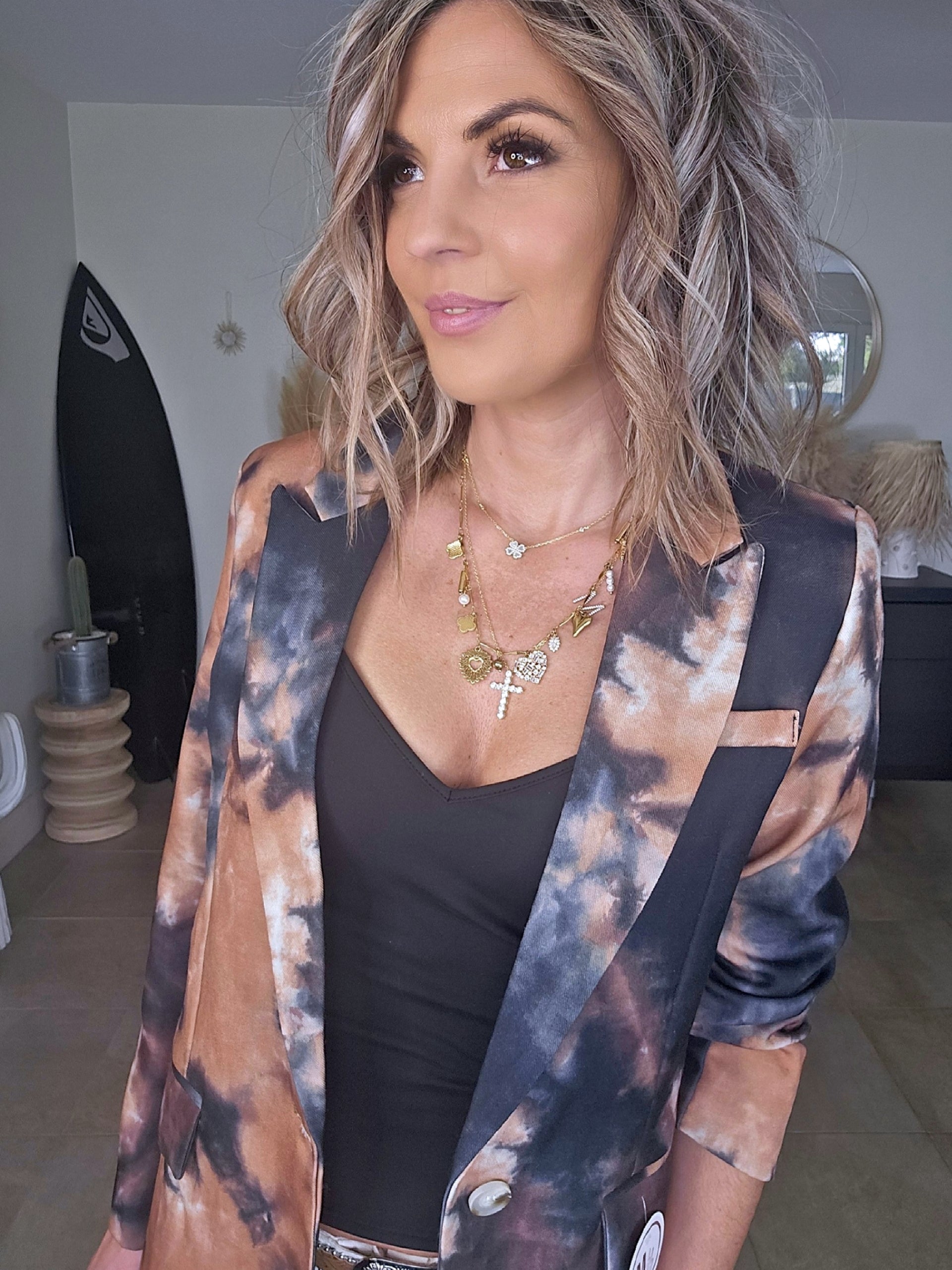 Veste tie and dye beige tabac - 𝐌𝐚𝐫𝐢𝐧𝐚𝟒𝟒𝐟𝐚𝐦𝐢𝐥𝐲