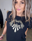 T-shirt noir à inscriptions dorées - 𝐌𝐚𝐫𝐢𝐧𝐚𝟒𝟒𝐟𝐚𝐦𝐢𝐥𝐲