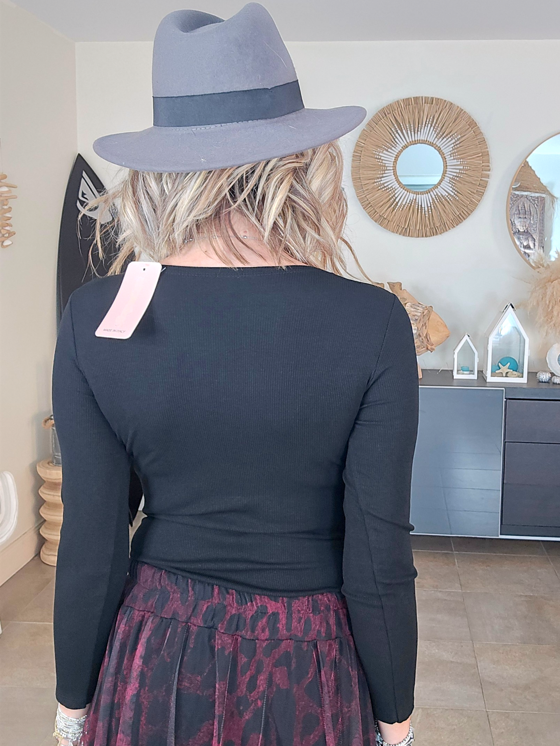 T-shirt côtelé noir - 𝐌𝐚𝐫𝐢𝐧𝐚𝟒𝟒𝐟𝐚𝐦𝐢𝐥𝐲