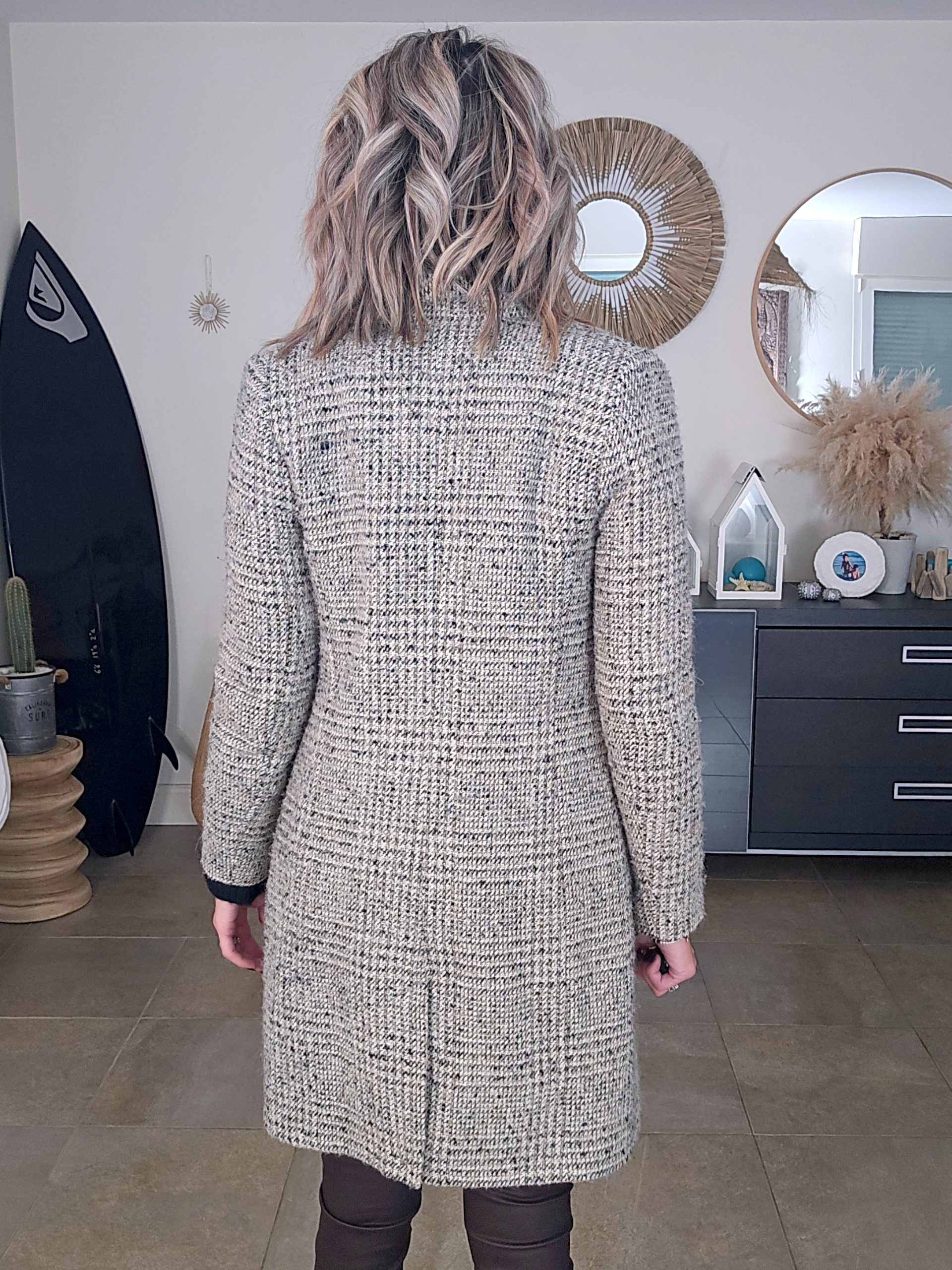 Manteau tweed beige et marron-kaki - 𝐌𝐚𝐫𝐢𝐧𝐚𝟒𝟒𝐟𝐚𝐦𝐢𝐥𝐲