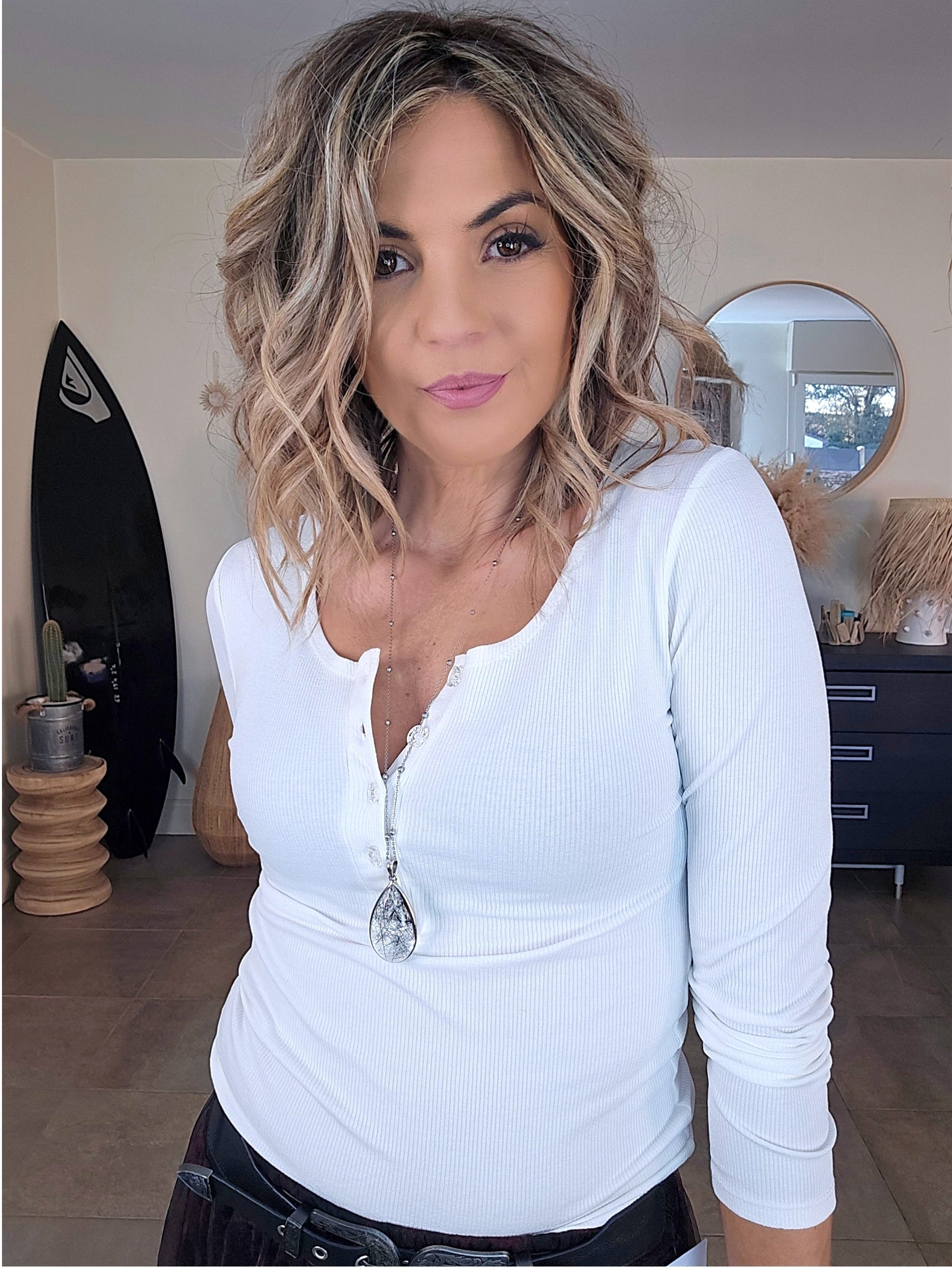 T-shirt côtelé blanc - 𝐌𝐚𝐫𝐢𝐧𝐚𝟒𝟒𝐟𝐚𝐦𝐢𝐥𝐲