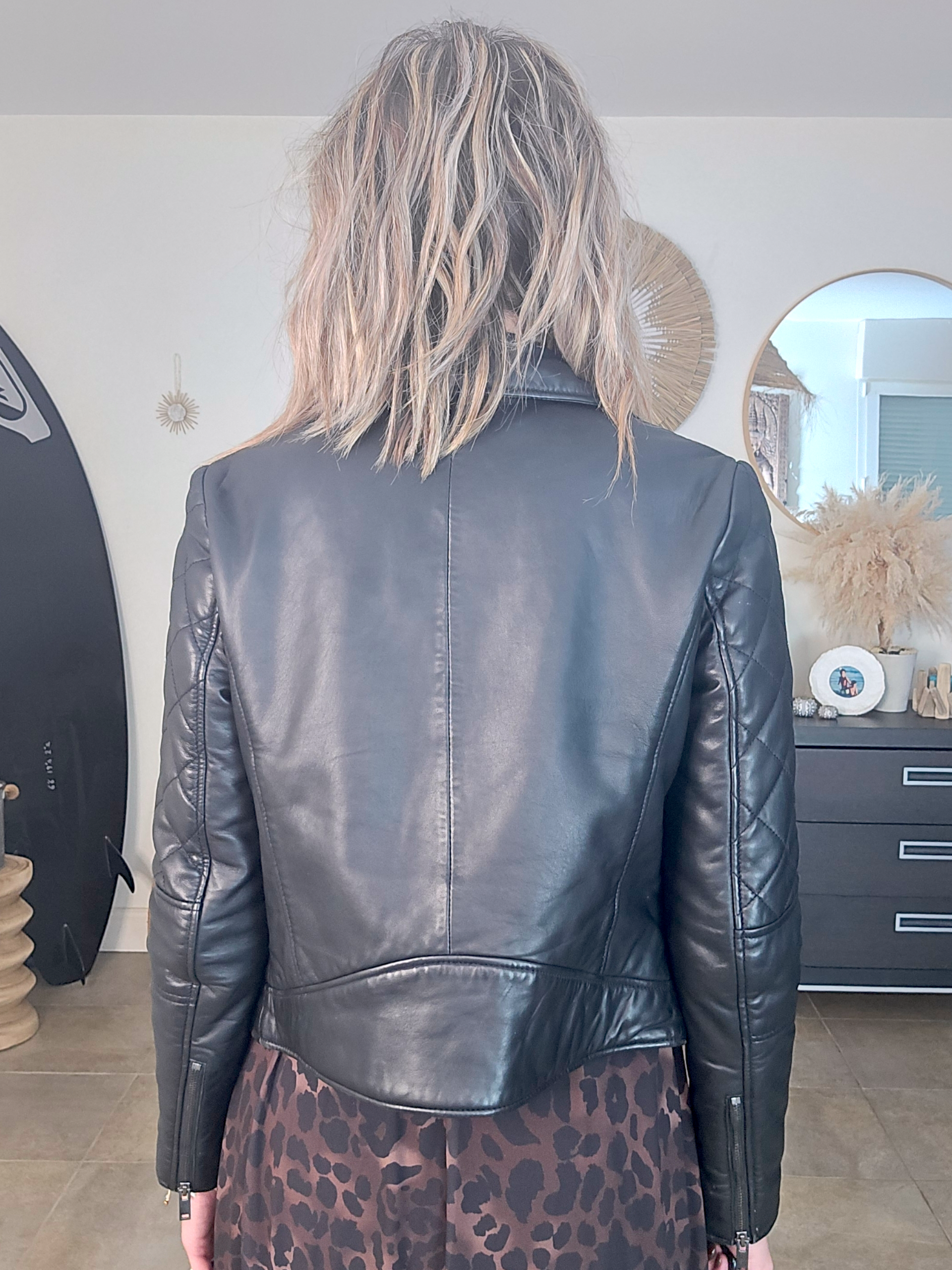 Perfecto noir matelassé 100% cuir - 𝐌𝐚𝐫𝐢𝐧𝐚𝟒𝟒𝐟𝐚𝐦𝐢𝐥𝐲