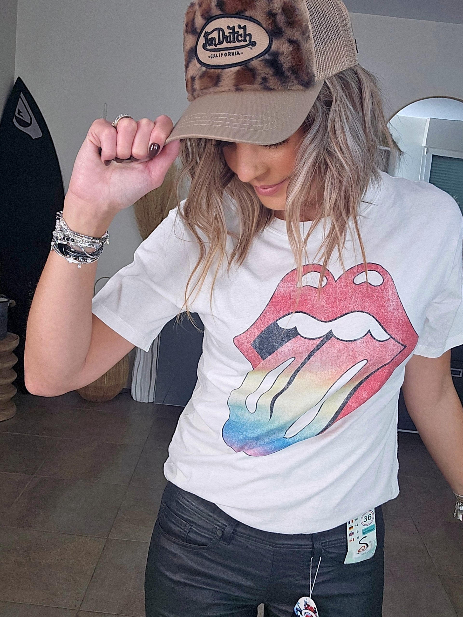 Tee-shirt blanc Rolling Stone - 𝐌𝐚𝐫𝐢𝐧𝐚𝟒𝟒𝐟𝐚𝐦𝐢𝐥𝐲