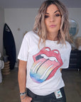 Tee-shirt blanc Rolling Stone - 𝐌𝐚𝐫𝐢𝐧𝐚𝟒𝟒𝐟𝐚𝐦𝐢𝐥𝐲