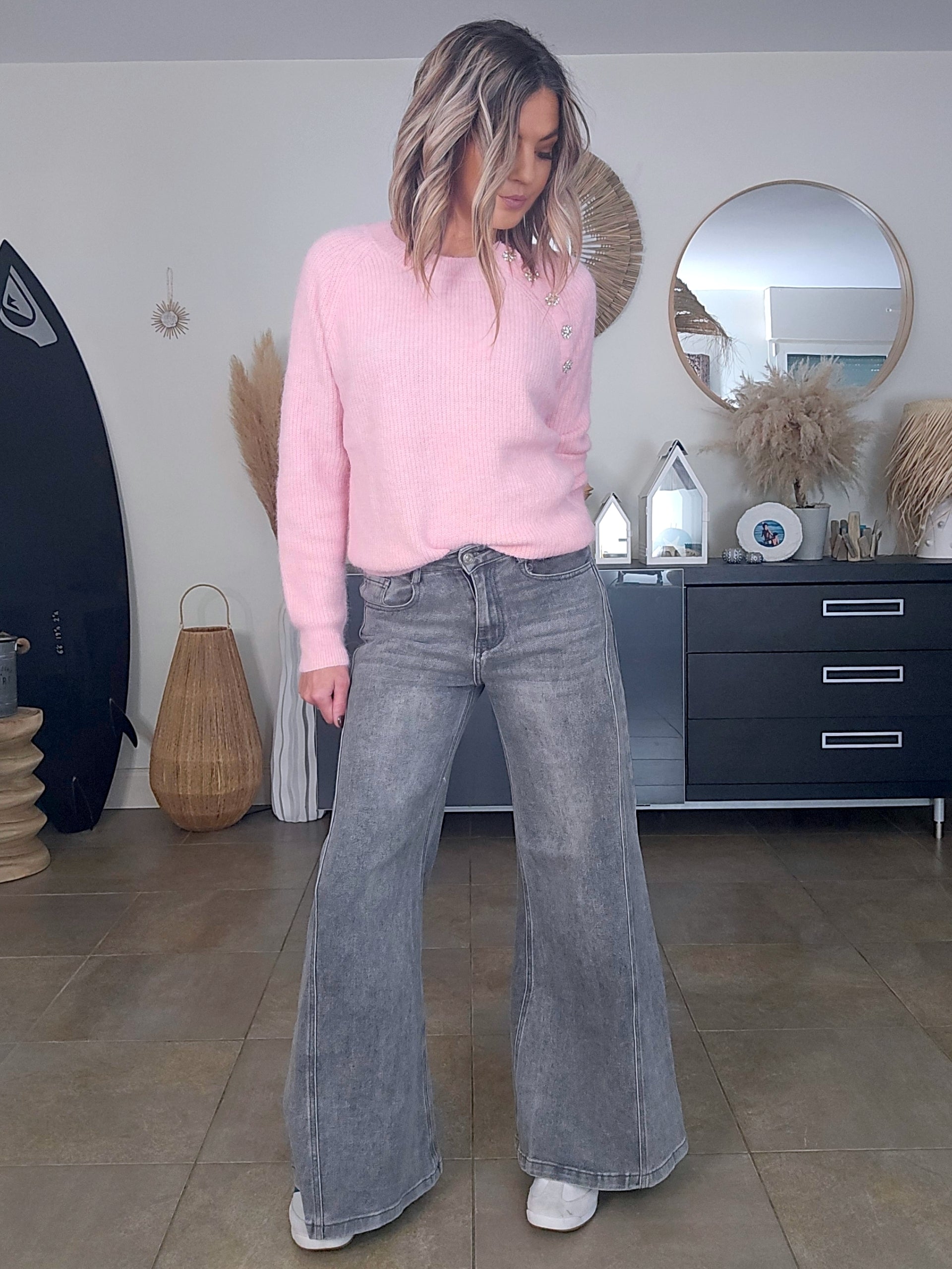 Jean bootcut gris delavé - 𝐌𝐚𝐫𝐢𝐧𝐚𝟒𝟒𝐟𝐚𝐦𝐢𝐥𝐲