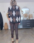 Pull à damiers marron - 𝐌𝐚𝐫𝐢𝐧𝐚𝟒𝟒𝐟𝐚𝐦𝐢𝐥𝐲