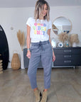 Tee-shirt blanc Good Vibes - 𝐌𝐚𝐫𝐢𝐧𝐚𝟒𝟒𝐟𝐚𝐦𝐢𝐥𝐲