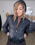 Bombers noir cuir véritable - 𝐌𝐚𝐫𝐢𝐧𝐚𝟒𝟒𝐟𝐚𝐦𝐢𝐥𝐲