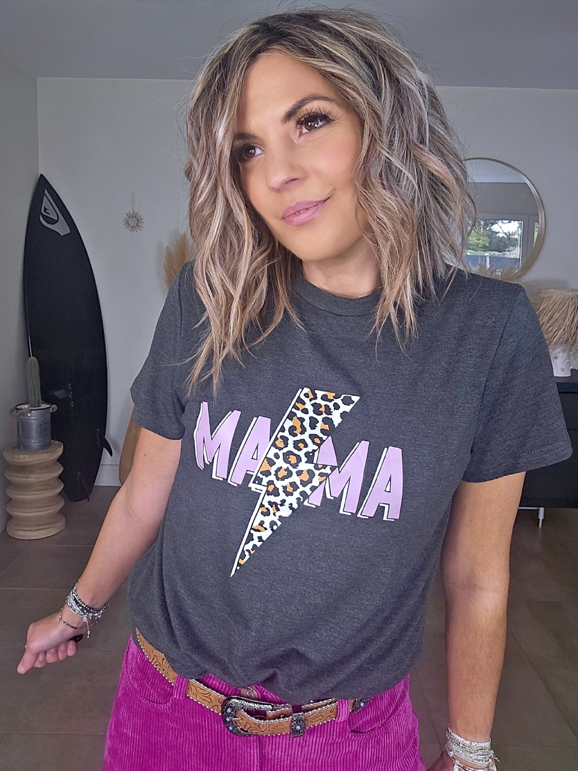 T-shirt gris anthracite éclair - 𝐌𝐚𝐫𝐢𝐧𝐚𝟒𝟒𝐟𝐚𝐦𝐢𝐥𝐲