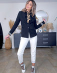 Veste cintrée noire à poignets sweat - 𝐌𝐚𝐫𝐢𝐧𝐚𝟒𝟒𝐟𝐚𝐦𝐢𝐥𝐲