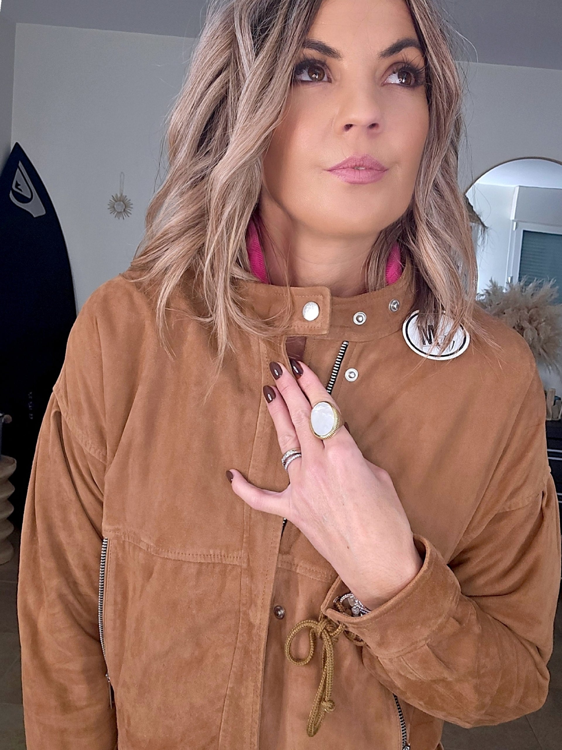 Blouson 100% cuir daim tabac - 𝐌𝐚𝐫𝐢𝐧𝐚𝟒𝟒𝐟𝐚𝐦𝐢𝐥𝐲