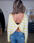 Pull rayé jaune double sens - 𝐌𝐚𝐫𝐢𝐧𝐚𝟒𝟒𝐟𝐚𝐦𝐢𝐥𝐲