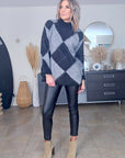 Pull tunique en damier noir - 𝐌𝐚𝐫𝐢𝐧𝐚𝟒𝟒𝐟𝐚𝐦𝐢𝐥𝐲