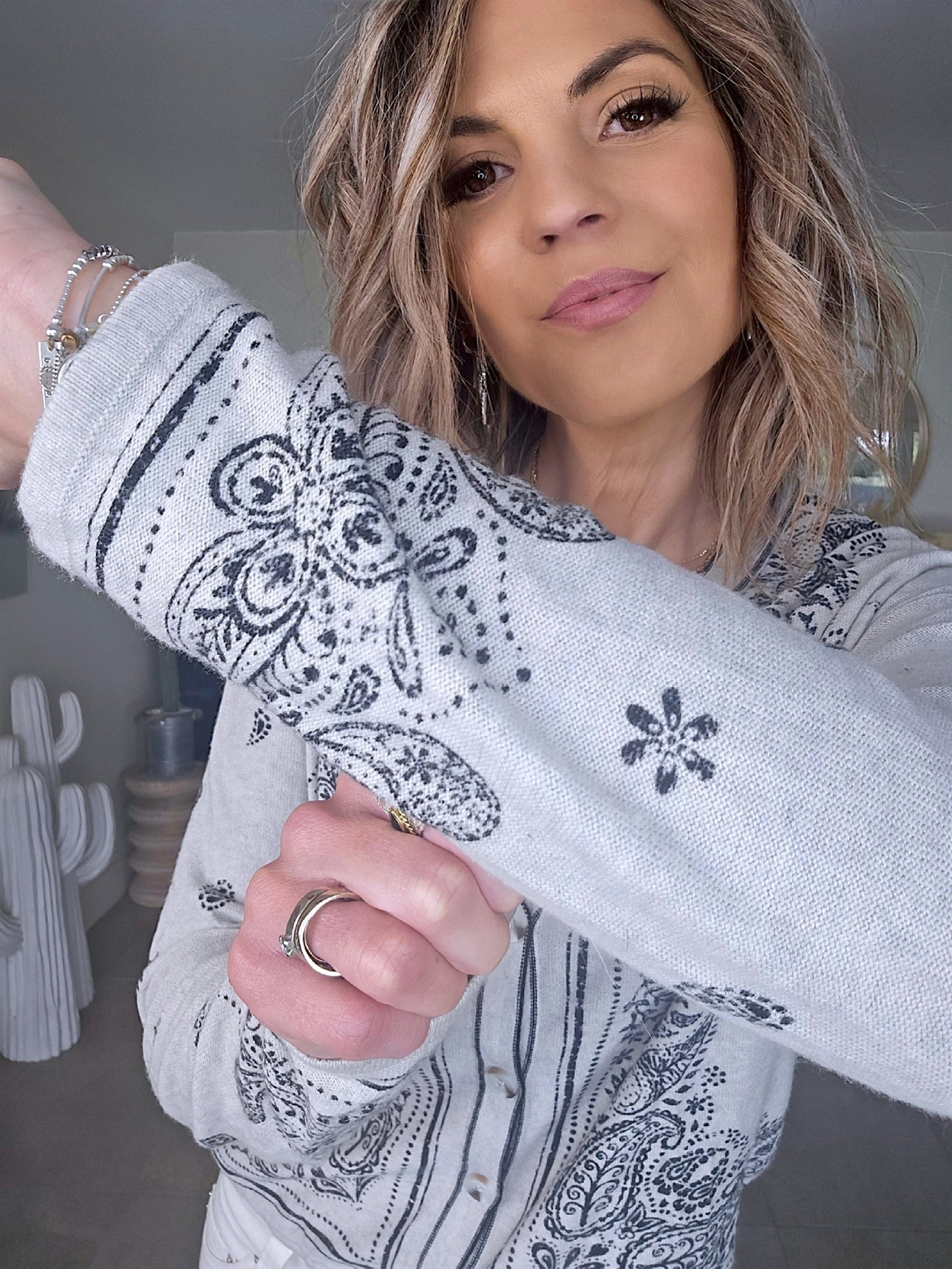 Cardigan marinière à imprimé bandana - 𝐌𝐚𝐫𝐢𝐧𝐚𝟒𝟒𝐟𝐚𝐦𝐢𝐥𝐲