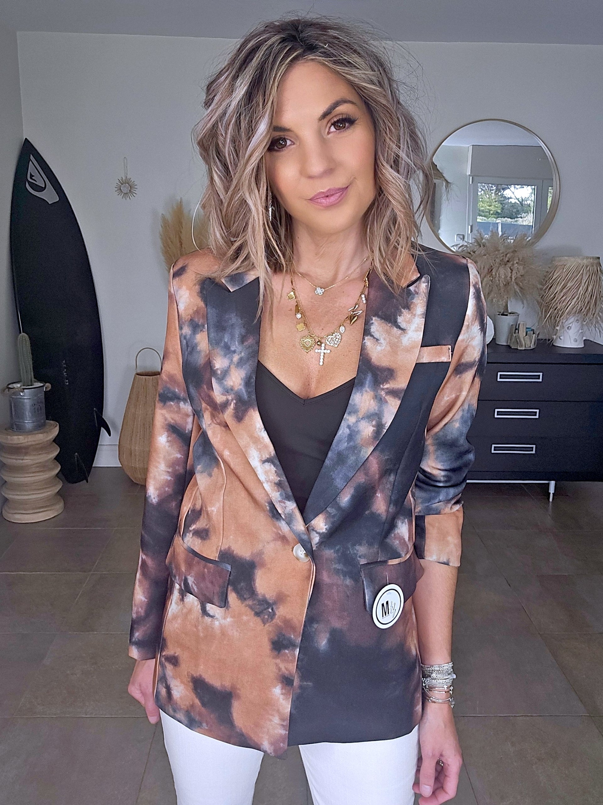 Veste tie and dye beige tabac - 𝐌𝐚𝐫𝐢𝐧𝐚𝟒𝟒𝐟𝐚𝐦𝐢𝐥𝐲