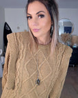 Pull beige foncé à empiècements effet superposition - 𝐌𝐚𝐫𝐢𝐧𝐚𝟒𝟒𝐟𝐚𝐦𝐢𝐥𝐲
