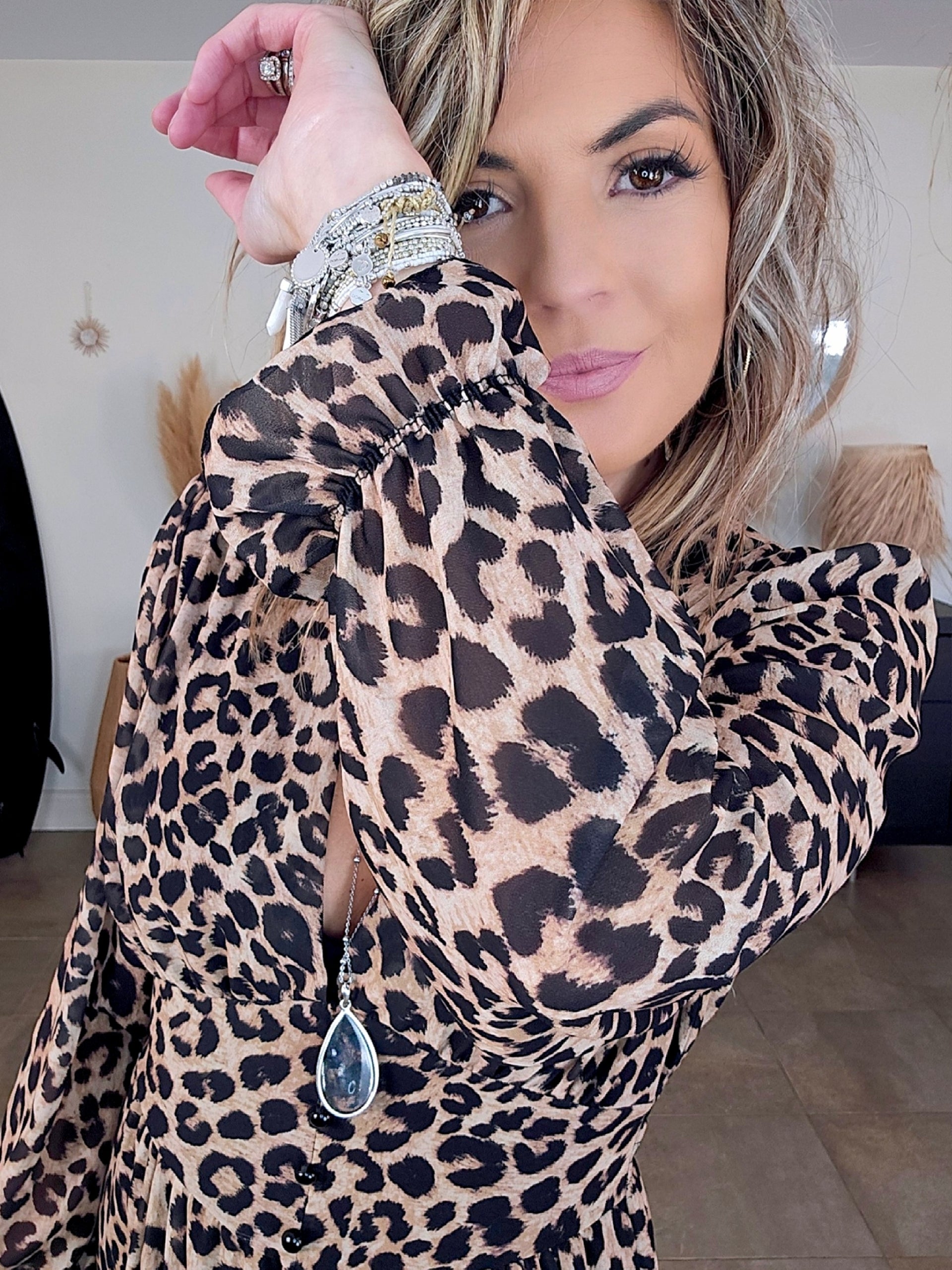Robe 7/8è  imprimé léopard - 𝐌𝐚𝐫𝐢𝐧𝐚𝟒𝟒𝐟𝐚𝐦𝐢𝐥𝐲
