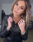 Chemise noire 100% cuir agneau