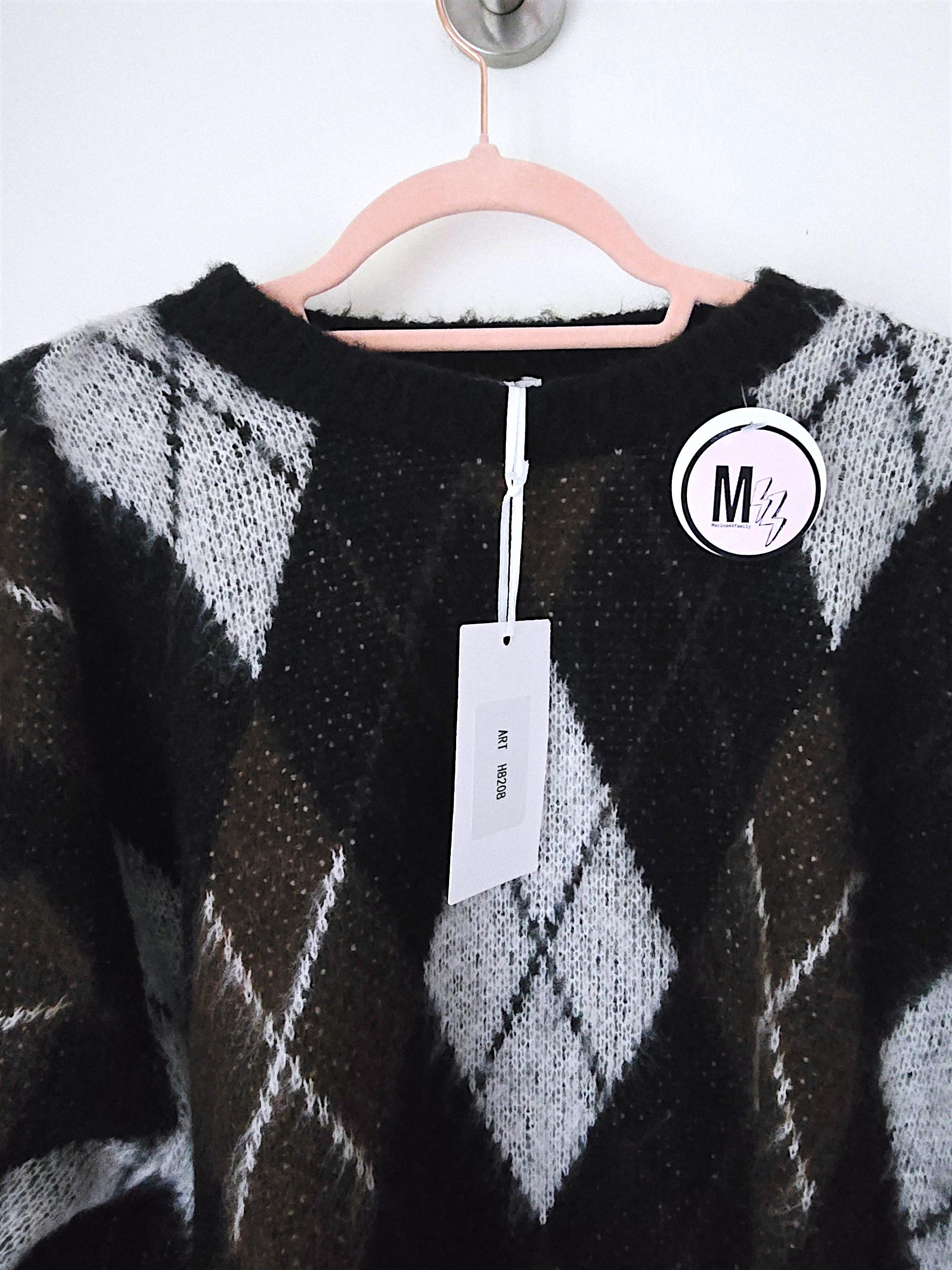 Pull à damiers marron - 𝐌𝐚𝐫𝐢𝐧𝐚𝟒𝟒𝐟𝐚𝐦𝐢𝐥𝐲