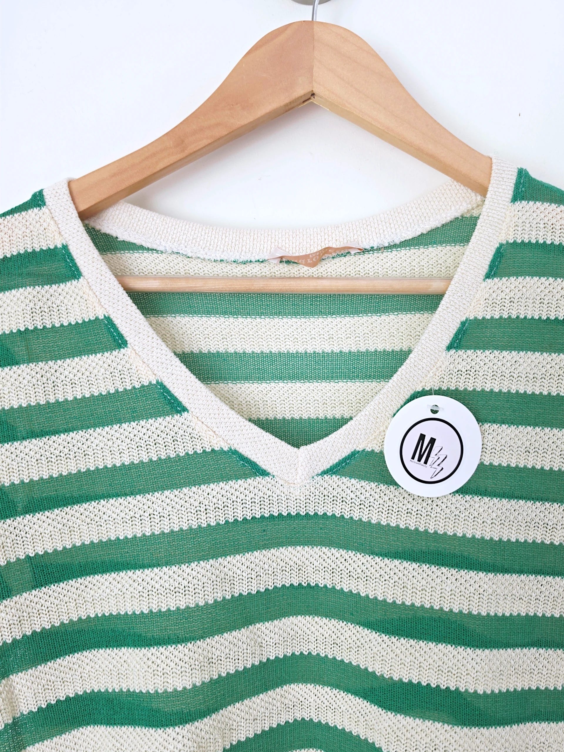Haut en coton à maille rayé vert - 𝐌𝐚𝐫𝐢𝐧𝐚𝟒𝟒𝐟𝐚𝐦𝐢𝐥𝐲