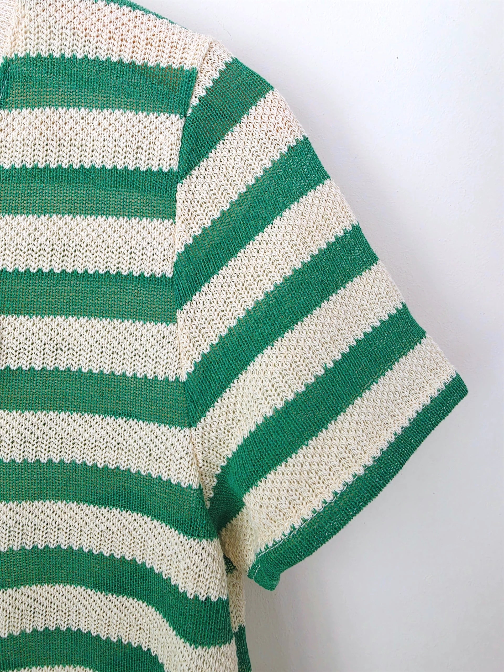 Haut en coton à maille rayé vert - 𝐌𝐚𝐫𝐢𝐧𝐚𝟒𝟒𝐟𝐚𝐦𝐢𝐥𝐲