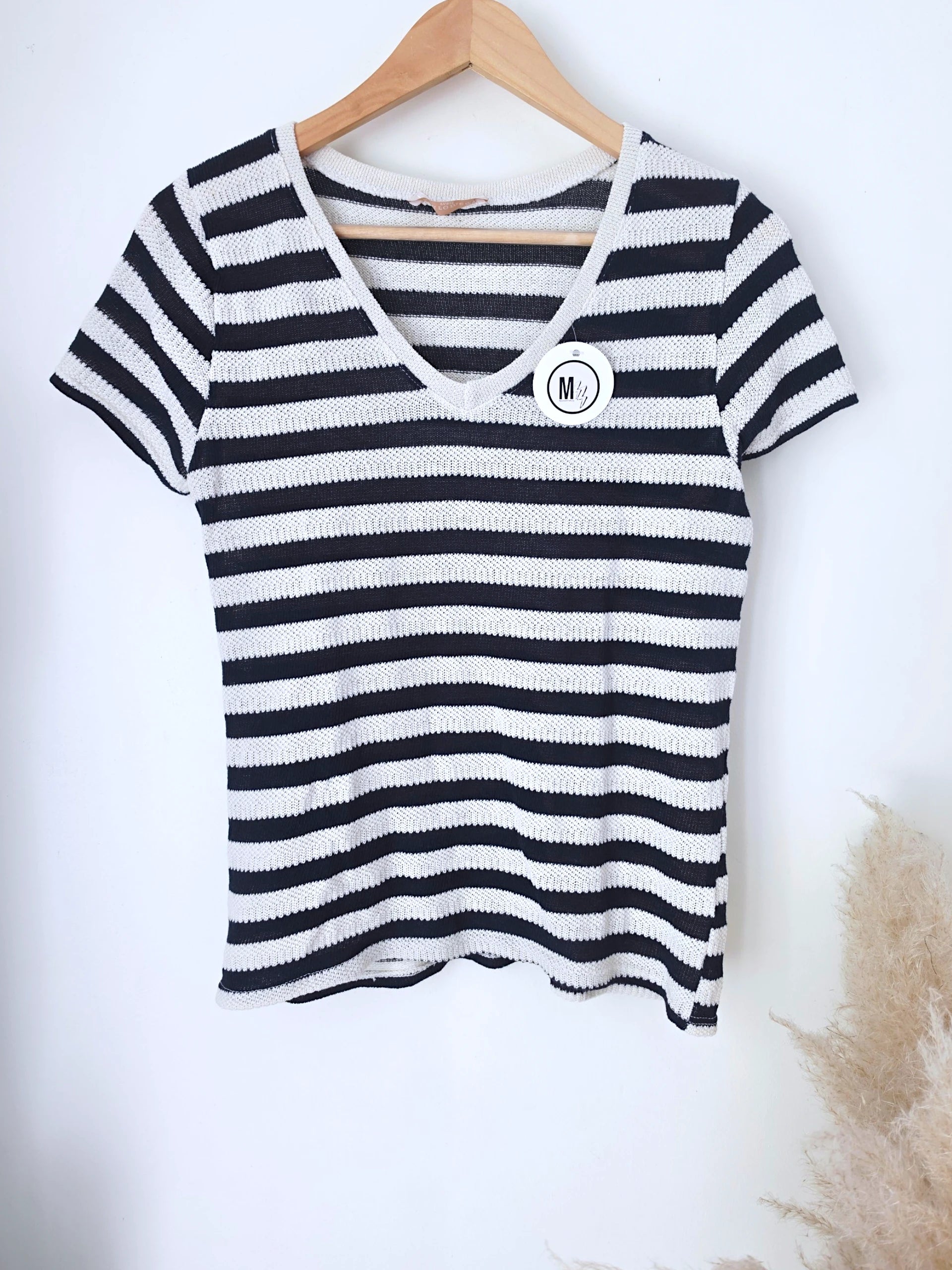 Haut en coton à maille rayé bleu marine - 𝐌𝐚𝐫𝐢𝐧𝐚𝟒𝟒𝐟𝐚𝐦𝐢𝐥𝐲