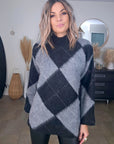 Pull tunique en damier noir - 𝐌𝐚𝐫𝐢𝐧𝐚𝟒𝟒𝐟𝐚𝐦𝐢𝐥𝐲