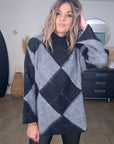Pull tunique en damier noir - 𝐌𝐚𝐫𝐢𝐧𝐚𝟒𝟒𝐟𝐚𝐦𝐢𝐥𝐲
