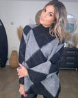 Pull tunique en damier noir - 𝐌𝐚𝐫𝐢𝐧𝐚𝟒𝟒𝐟𝐚𝐦𝐢𝐥𝐲