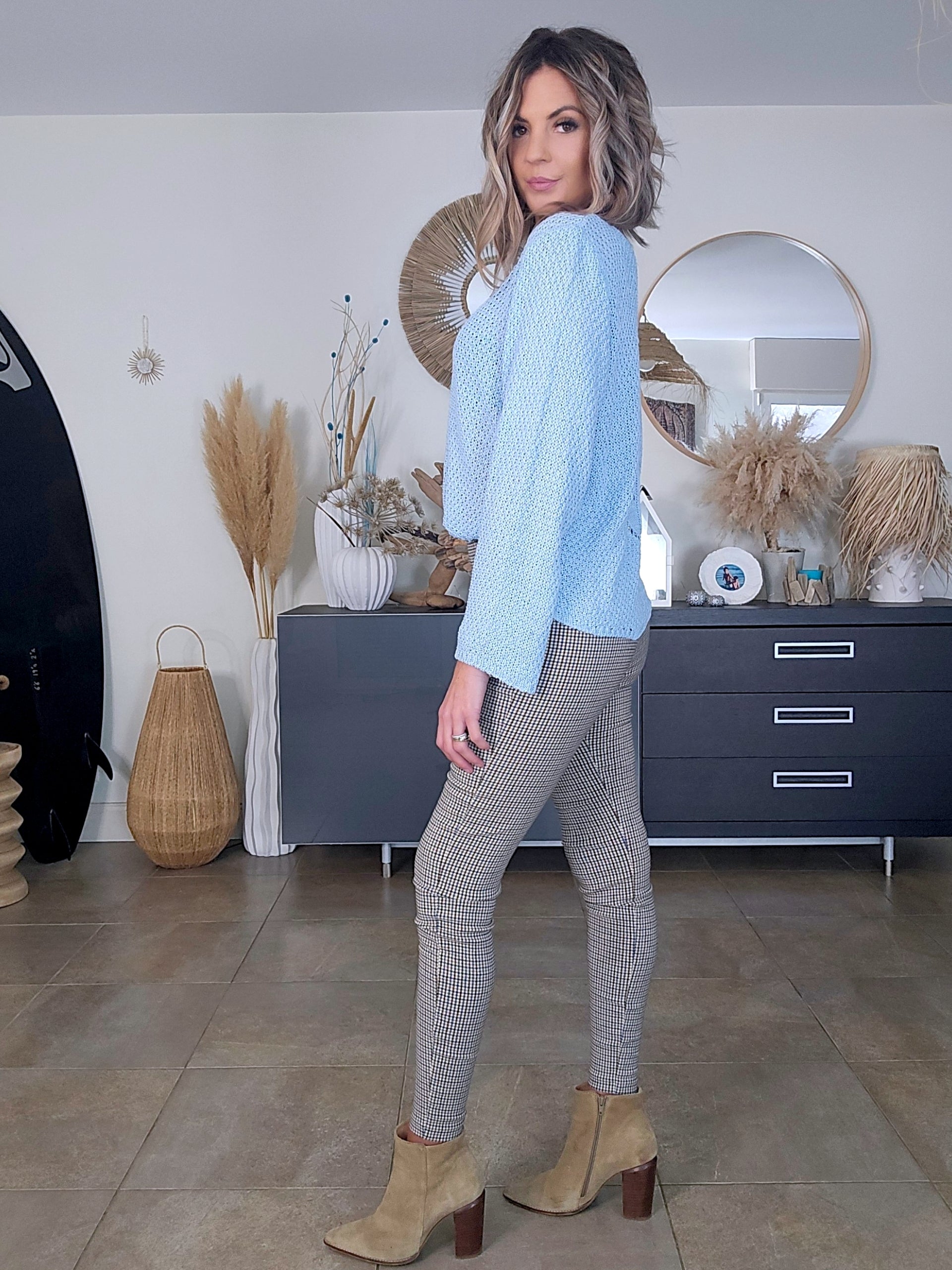 Pantalon à imprimé pied-de-poule - 𝐌𝐚𝐫𝐢𝐧𝐚𝟒𝟒𝐟𝐚𝐦𝐢𝐥𝐲