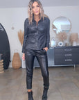 Chemise noire 100% cuir agneau