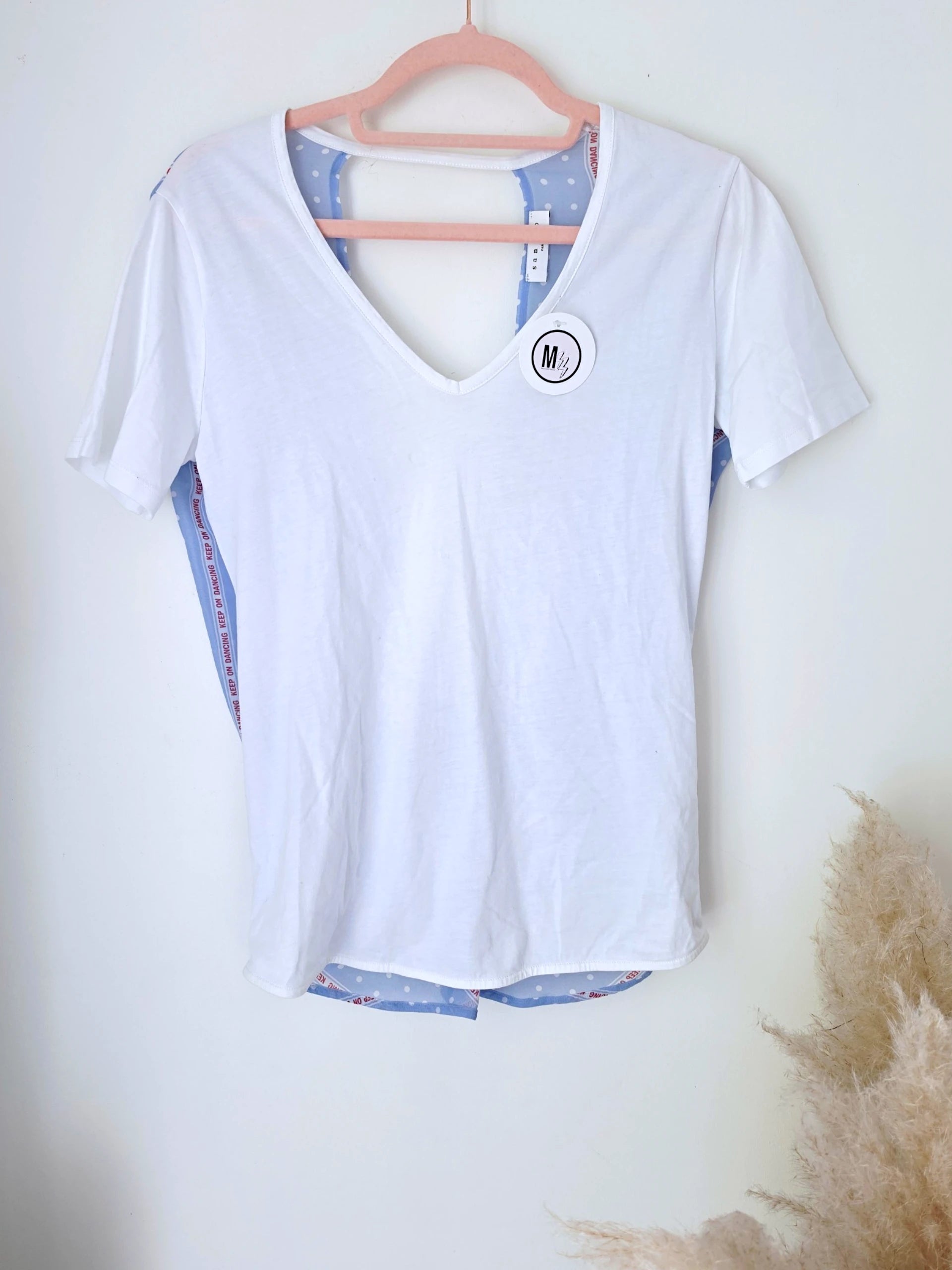 T-shirt blanc bi-matière - 𝐌𝐚𝐫𝐢𝐧𝐚𝟒𝟒𝐟𝐚𝐦𝐢𝐥𝐲