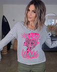 T- shirt marinière Mama rose fluo - 𝐌𝐚𝐫𝐢𝐧𝐚𝟒𝟒𝐟𝐚𝐦𝐢𝐥𝐲