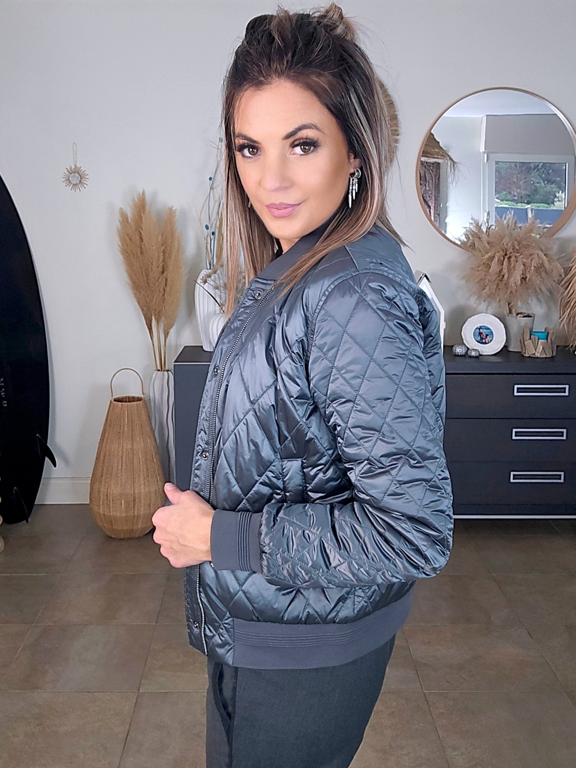 Doudoune matelassée gris métallisé - 𝐌𝐚𝐫𝐢𝐧𝐚𝟒𝟒𝐟𝐚𝐦𝐢𝐥𝐲