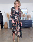 Robe kaki 7/8è à imprimé - 𝐌𝐚𝐫𝐢𝐧𝐚𝟒𝟒𝐟𝐚𝐦𝐢𝐥𝐲