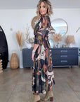 Robe kaki 7/8è à imprimé - 𝐌𝐚𝐫𝐢𝐧𝐚𝟒𝟒𝐟𝐚𝐦𝐢𝐥𝐲