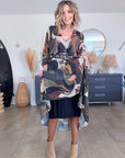 Robe kaki 7/8è à imprimé - 𝐌𝐚𝐫𝐢𝐧𝐚𝟒𝟒𝐟𝐚𝐦𝐢𝐥𝐲