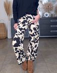 Pantalon en toile de coton imprimé animal