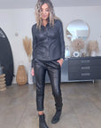 Chemise noire 100% cuir agneau