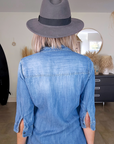 Robe chemise bleue à écussons - 𝐌𝐚𝐫𝐢𝐧𝐚𝟒𝟒𝐟𝐚𝐦𝐢𝐥𝐲