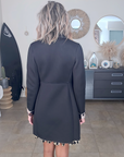 Manteau noir à clous mi-saison - 𝐌𝐚𝐫𝐢𝐧𝐚𝟒𝟒𝐟𝐚𝐦𝐢𝐥𝐲