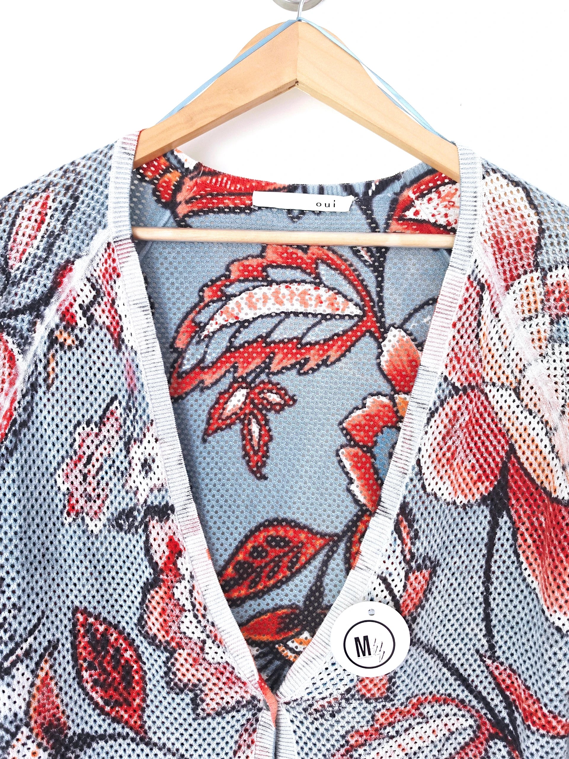 Cardigan ajourée à imprimé fleuri - 𝐌𝐚𝐫𝐢𝐧𝐚𝟒𝟒𝐟𝐚𝐦𝐢𝐥𝐲