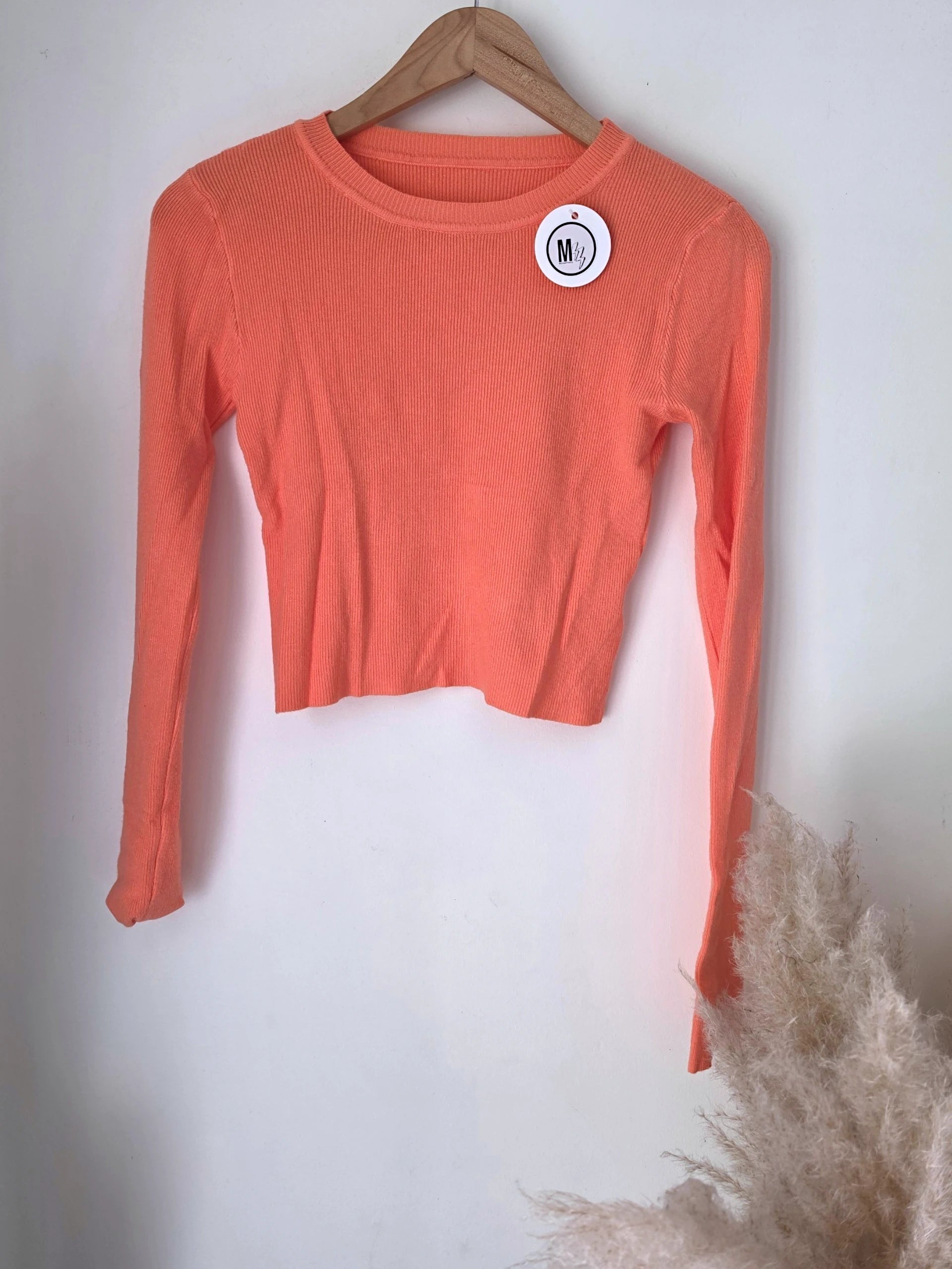 Pull corail clair à maille fine côtelée - 𝐌𝐚𝐫𝐢𝐧𝐚𝟒𝟒𝐟𝐚𝐦𝐢𝐥𝐲